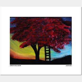 Tree On A Hill Nature Landscape Novelty Gift Posters and Art